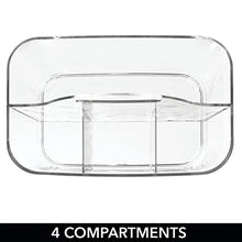 Load image into Gallery viewer, mDesign Plastic Craft Storage Organizer Bin with Handle for Living Room Drawer, Office Desk Organization - Holds Craft, Sewing, Art Supplies - Lumiere Collection - Clear
