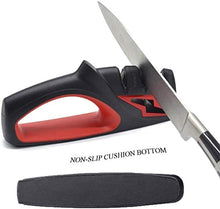 Load image into Gallery viewer, ZOUSHUAIDEDIAN Handheld Professional Knife Sharpener - 3 Stage sharpeners with Anti·Slip Mat, Quickly Sharpening and Honing Non·Serrated Blades, Suitable for Scissors, Cut Resistant Included
