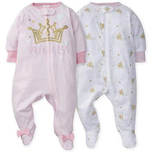 Load image into Gallery viewer, Gerber Baby Girls' 2-Pack Sleep 'N Play, Princess Arrival, Newborn
