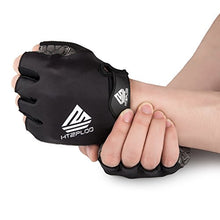 Load image into Gallery viewer, HTZPLOO Bike Gloves Cycling Gloves Mountain Bike Gloves for Men with Anti-slip Shock-absorbing Pad,Light Weight,Nice Fit,Half Finger Biking Gloves (Black,Medium)
