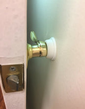 Load image into Gallery viewer, Rubber Door Stopper Bumpers (Pack of 4) White - Made in USA - Self Adhesive Wall Protectors, Prevent Damage to Walls from Door Knobs Handles, Guard and Shield
