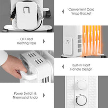 Load image into Gallery viewer, PETSITE Oil Filled Radiator Heater, 1500W Portable Space Heater with 3 Heating Modes &amp; Adjustable Thermostat, Tip-Over &amp; Overheat Protection, Electric Quiet Heater w/ Wheels for Home Office Indoor Use
