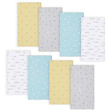 Load image into Gallery viewer, Gerber Baby 8-Pack Flannel Burp Cloth, Hugs Grey, One Size
