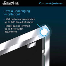 Load image into Gallery viewer, DreamLine Encore Semi-Frameless Bypass Sliding Shower Door in Satin Black, 56-60 in Width x 76 in Height, 5/16 in. (8mm) Certified Clear Tempered Glass, Smooth Gliding Open and Close. SHDR-1660760-09

