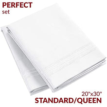 Load image into Gallery viewer, Mellanni 2 Pillow Cases + 2 Pillow Shams Bundle&amp;Save - Bundle Includes: Pillow Cases Standard Size Set of 2 and 2 Standard Pillow Shams (Standard/Queen Size 20" x 30", White)
