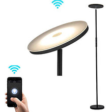 Load image into Gallery viewer, Shalomlite Sky LED Torchiere Floor Lamp, WiFi Smart Remote Control Tall Standing Modern Pole Light for Living Rooms, Bedroom&amp;Offices, Dimmable Uplight Compatible with Amazon Alexa&amp;Google Assistant
