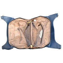 Load image into Gallery viewer, Anna by Anuschka womens Anna Anuschka, Handpainted Medium Hobo, Denim Paisley Floral Satchel Handbag Genuine Leather, Denim Paisley Floral, One Size US
