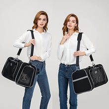 Load image into Gallery viewer, SERCOVE Special Soft Carrier is for Pet Transportation, Suitable for Small and Medium Sized Cats Dogs Rabbits and Birds Foldable and Breathable Pet Carrier (Medium, Black(2028))
