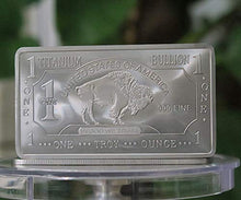Load image into Gallery viewer, 1 oz One Troy Ounce USA American Buffalo .999 Fine Titanium Bullion Bar Ti Element
