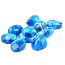 Load image into Gallery viewer, June&amp;Ann Blue Agate Palm Stones, Healing Gemstone Therapy Worry Crystal Stones for Meditation Chakra Balancing Collection, Irregular Shape
