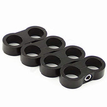 Load image into Gallery viewer, -6AN Hose Separator Clamp - Fuel line Mounting Clamps,Aluminum Hose Fitting Adapter, Great for 3/8 Fuel Hose, Oil Line, Brake Line, Water Pipe and Gas Line,4Pcs/Pack,Black
