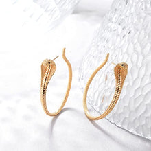 Load image into Gallery viewer, MYEARS Women Ear Cuff Earrings Gold Pierced Cartilage Clip on Open Wrap Hoop 14K Gold Filled Simple Minimalist Delicate Hypoallergenic Jewelry Gift (Cobra)
