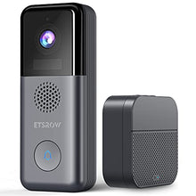 Load image into Gallery viewer, ETSROW Wireless Video Doorbell Camera with Chime, 2K Resolution, 10000mAh Rechargeable Battery, Motion Detection, 2-Way Audio, 166° View, Night Vision, IP65 Weatherproof, Support Local/Cloud Storage
