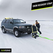 Load image into Gallery viewer, Sunferno Recovery Tow Strap 35000lb - Recover Your Vehicle Stuck in Mud/Snow - Heavy Duty 3" x 20' Winch Snatch Strap - Protective Loops, Water-Resistant - Off Road Truck Accessory - Bonus Storage Bag
