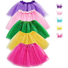 Load image into Gallery viewer, Jeowoqao Girls Tutu Set, 5pcs Tutus Dance Tutus Dress with 5pcs Flower Hairpins Fit Kids Age 3-8
