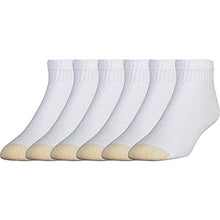 Load image into Gallery viewer, Gold Toe Men's 656P Cotton Quarter Athletic Socks MultiPairs, White (6 Pairs), Shoe Size: 6-12.5
