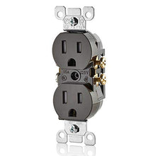 Load image into Gallery viewer, Leviton T5320-E 15 Amp, 125 Volt, Tamper Resistant, Duplex Receptacle, Residential Grade, Grounding, Black
