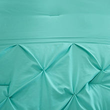 Load image into Gallery viewer, Comfort Spaces Cavoy Faux Silk Comforter Set - Luxe Diamond Tufting, All Season Bedding, Matching Bed Skirt, Decorative Pillows, King(104"x90") Aqua 5 Piece
