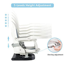 Load image into Gallery viewer, TILLYOU Foldable Baby Booster Seat with Removable Tray, Portable High Chair for Dining Table, Traveling, Adjustable 5-Position Height Baby Chair, Deep Blue
