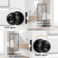 Load image into Gallery viewer, Probrico 6Pcs Black Privacy Door Knobs Lock for Bedroom or Bathroom Flat Ball Keyless Door Handles
