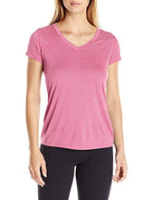Load image into Gallery viewer, Hanes Women's Sport Performance V-Neck Tee, Amaranth Heather, Small
