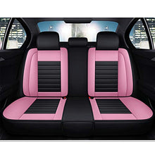 Load image into Gallery viewer, SOGLOTY Car Seat Covers Faux Leather Auto Vehicle Front Back Seat Cushion Cover Protector for Cars SUV Pick-up Truck Universal Full Set for Auto Interior Accessories (Front Rear, Pink)
