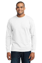Load image into Gallery viewer, Port &amp; Company Men's Long Sleeve 50/50 Cotton/Poly T Shirt M White

