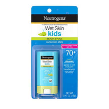 Load image into Gallery viewer, Neutrogena Wet Skin Kids Water Resistant Sunscreen Stick, Kids Sunscreen for Face and Body, Broad Spectrum SPF 70 UVA/UVB Sun Protection, Oil-Free &amp; Hypoallergenic, 0.47 oz
