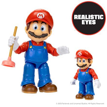 Load image into Gallery viewer, The Super Mario Bros. Movie - 5 Inch Action Figures Series 1 – Mario Figure with Plunger Accessory
