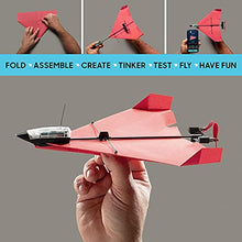 Load image into Gallery viewer, POWERUP 4.0 The Next-Generation Smartphone Controlled Paper Airplane Kit, RC Controlled. Easy to Fly with Autopilot &amp; Gyro Stabilizer. For Hobbyists, Pilots, Tinkerers. STEM Ready with DIY Modular Kit
