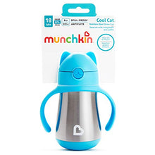 Load image into Gallery viewer, Munchkin Cool Cat Stainless Steel Straw Cup, 8 Ounce, Blue
