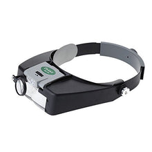 Load image into Gallery viewer, ProsKit MA-016 Personal Headband Magnifier 1.8X 2.6X 5.8X Glass Loupe,Golden Blue, with LED Light 3 Separated Lens Magnifying Tool
