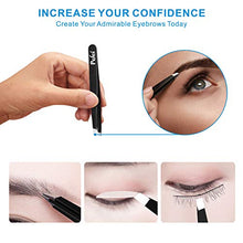 Load image into Gallery viewer, Pefei Tweezers Set - Professional Stainless Steel Tweezers for Eyebrows - Great Precision for Facial Hair, Splinter and Ingrown Hair Removal (Black)
