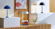 Load image into Gallery viewer, Amazon Brand – Rivet Modern Table Lamp with USB and Bulb, 18"H, White
