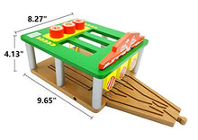 Load image into Gallery viewer, Z MAYABBO Wood Train Track Garage with 3-Way Track for Wooden Train Track Expansion Pack, Compatible with All Major Wooden Railway System

