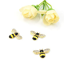 Load image into Gallery viewer, 20 Pcs Bumble Bee Charms Pendants Rhinestone Enamel Craft Embellishments Crafting for DIY Earring Necklace Jewelry
