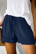Load image into Gallery viewer, Womens Comfy Drawstring Casual Elastic Waist Pocketed Loose Fit Shorts L Grey
