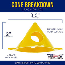 Load image into Gallery viewer, U.S. Art Supply Yellow Cone Canvas and Cabinet Door Risers - Acrylic and Epoxy Pouring Paint Canvas Support Stands (Pack of 20) Great to get your Canvas or Cabinet Doors elevated for a clean paint job
