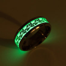 Load image into Gallery viewer, Ginger Lyne Collection Dragon Glow in The Dark Stainless Steel Black Comfort Fit Band Ring Size 10

