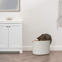 Load image into Gallery viewer, IRIS USA (586962) Top Entry Cat Litter Box with Cat Litter Scoop, White &amp; Beige Punt-530, Large
