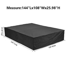 Load image into Gallery viewer, Patio Watcher 144 Inches Patio Furniture Cover Durable Water Resistant Outdoor Furniture Sets Cover with Secure Buckle Straps, Black
