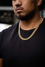 Load image into Gallery viewer, Gold Cuban Link Chain Necklace for Men Real 14.4MM 14K Karat Diamond Cut Heavy w Solid Thick Clasp US MADE (22)

