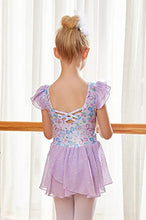 Load image into Gallery viewer, Arshiner Girls Ruffle Sleeve Ballet Dance Dress Crisscross Back Tutu Skirted Leotard

