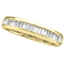 Load image into Gallery viewer, 0.15 Carat (ctw) Baguette White Diamond Ladies Fashion Wedding Band, 14K Yellow Gold, Size 7
