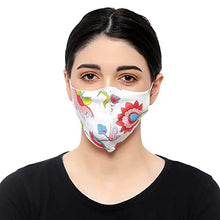 Load image into Gallery viewer, Touchstone Floral design Small Size Face Masks Reusable Machine Washable Handcrafted Cotton Double Layer for women. (Pack of 3). Red White

