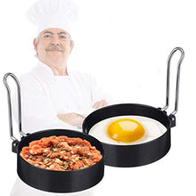 Load image into Gallery viewer, ARTISTORE Egg Ring, Round Egg Pancake Maker Mold, Stainless Steel Non Stick Metal Circle Shaper Mold, Household Kitchen Cooking Tool for Frying McMuffin or Shaping Eggs, Egg Maker Molds 2 Pack
