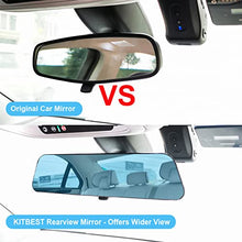 Load image into Gallery viewer, Rear View Mirror, Kitbest Universal Anti Glare Car Interior Rearview Mirror, Panoramic Rear View Mirror – Clip On – Wide Angle – Convex - for Car SUV Trucks (11.8” L X 2.9” H)
