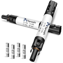 Load image into Gallery viewer, Pvfarosh 30A Solar Fuse Connector IP68 Waterproof 1000V in-line Fuse Holder 30A Male and Female Connector Waterproof in-Line Fuse Holder (Contains 4 fuses + 2 Solar Fuse Holders)
