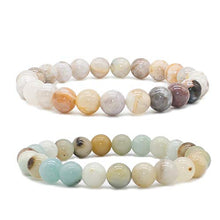 Load image into Gallery viewer, Bivei Natural Gem Semi Precious Reiki Healing Crystals Handmade 8mm Round Beads Stretch Bracelet
