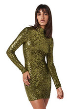 Load image into Gallery viewer, PETER DUNDAS Long Sleeve Green Sequin Jersey Dress, 40IT
